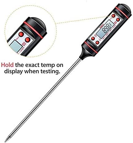 SKY-TOUCH 2Pcs Sincher Meat Thermometer, Cooking Thermometer with Instant Read, LCD Screen, Hold Function for Kitchen Food Smoker Grill BBQ Meat Candy Milk Water