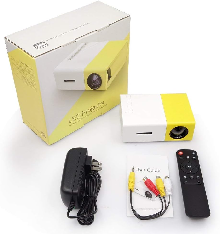 YG-300 Mini Portable High Resolution LED Projector (600 Lumens Video 1080P)