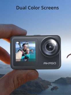 AKASO Brave 7 LE 4K30FPS 20MP WiFi Action Camera with Touch Screen Vlog Camera EIS 2.0 Remote Control 131 Feet Underwater Camera with 2X 1350mAh Batteries Support External Microphone