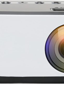 Mini Projector Supported Full HD 1080p for Outdoor Movie, Portable Phone Projector for Home Theater Compatible with USB TV Stick Smartphone PC Androids, Black and White (UK Plug)