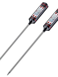 SKY-TOUCH 2Pcs Sincher Meat Thermometer, Cooking Thermometer with Instant Read, LCD Screen, Hold Function for Kitchen Food Smoker Grill BBQ Meat Candy Milk Water