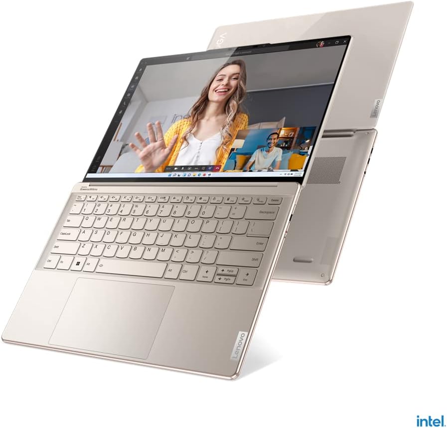 Lenovo YOGA Slim 9 with 14" 2.8K2880x1800 display Intel Core i7 1280P, 16GB RAM,1TB SSD, Windows 11, Oatmeal 82T00008AX, White