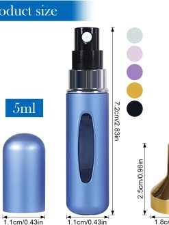 BREENHILL Refillable Perfume Atomizer 6Pcs 5ml Perfume Refill Bottle Portable Leak-proof for Travel Business Trip Outdoor Empty Travel Perfume Bottle Atomiser Spray Bottles