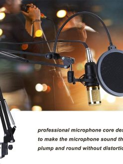 V8 LIVE SOUND CARD AND VM-800 CONDENSER MICROPHONE BUNDLE PACK (GOLD/BLACK), XLR