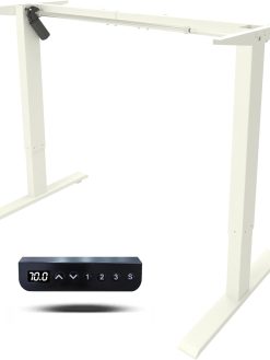 Win Up Time Standing Desk Frame - Standing Desk Legs, Adjustable Desk Frame, Sit to Stand Desk Frame for 43 to 71 inch Desk Top, Home& Office DIY Workstation (White Frame Only)