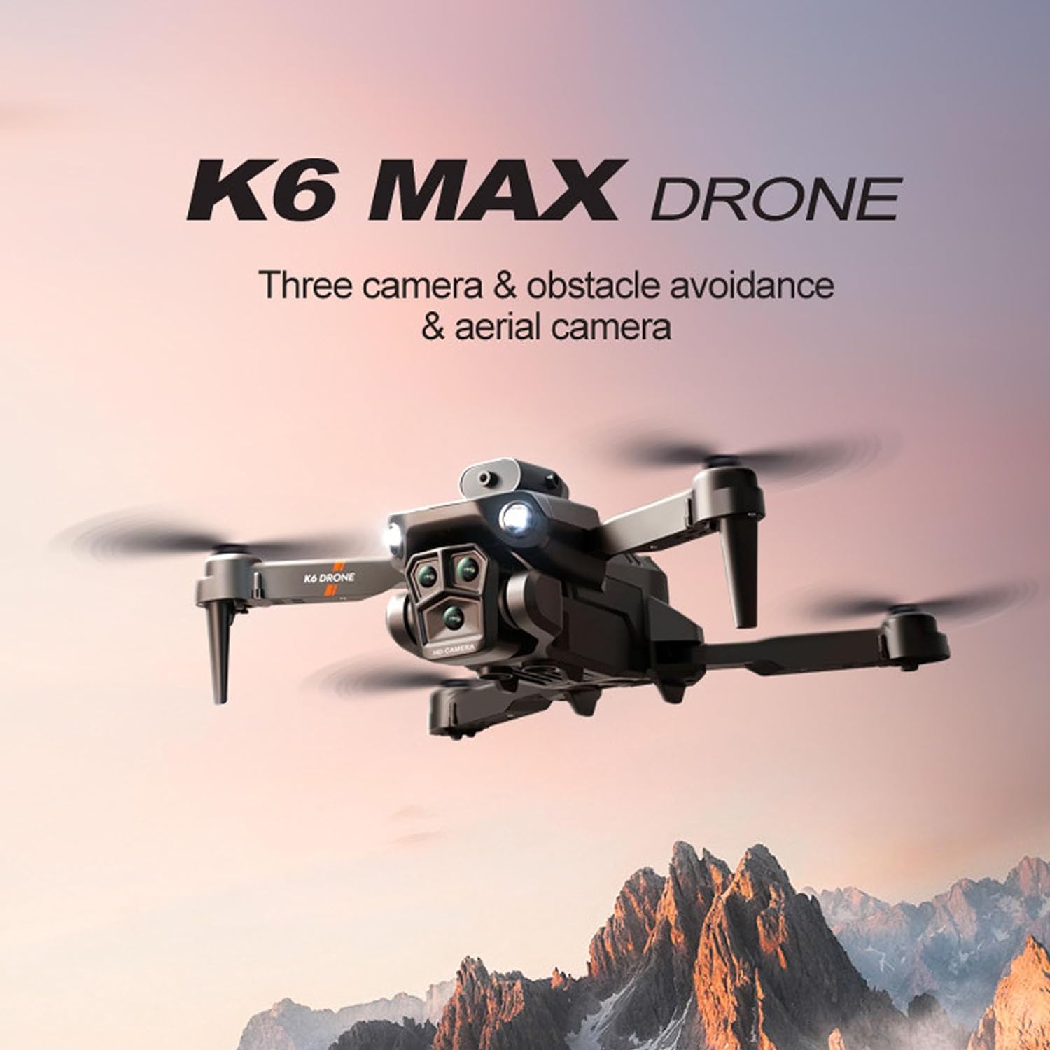 FPV RC Drone with HD 4K Triple Camera, Mini Foldable Drone Quadcopter, 50X Zoom Track Control Obstacle Avoidance Positioning Hover, RC Photography Toys