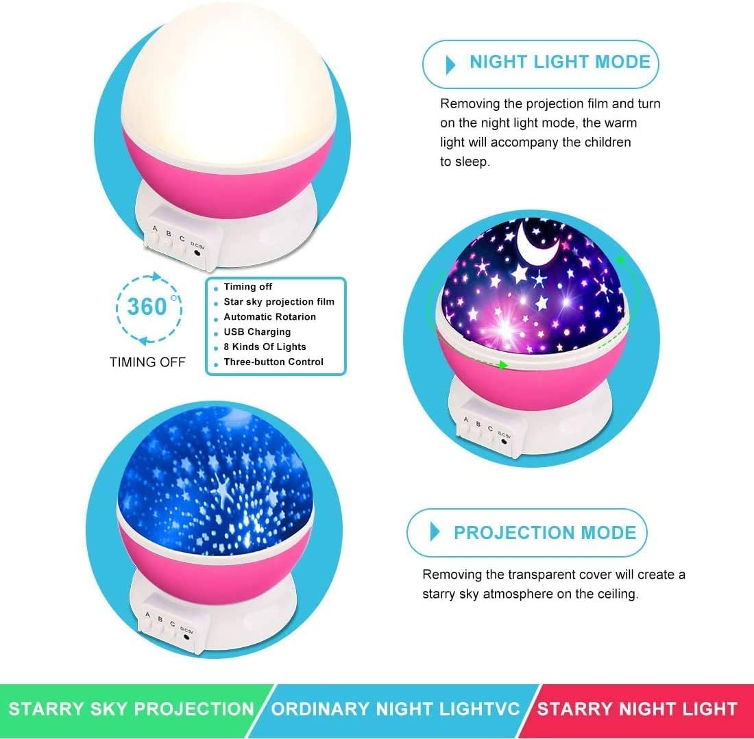 Romantic Sky Star Master Night Light Projector Children Kids Baby Sleep Lighting USB Lamp Led Projection Purple, BZ_ST_LMP