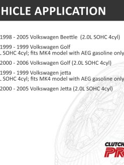 ClutchMaxPRO Heavy Duty OEM Clutch Kit Compatible with 1998 1999 2000 2001 2002 2003 2004 2005 2006 VW Volkswagen Beetle Golf Jetta 2.0L AEG MK4 (CP17046HD-CK)