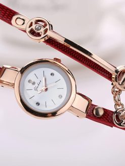 Goodern Womens Quartz Watch Bracelet Gift Set,Stylish Womens Bracelet Watch,Wristwatch for women,Lovers watches,Hand-woven Fashion Watches,Casual Ladies Wrist Watch-Black