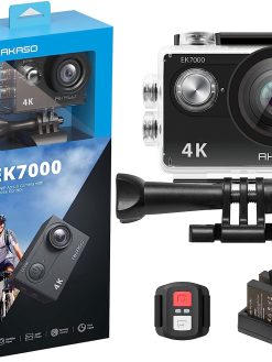 AKASO EK7000 4K Action Camera Ultra HD WiFi Sports Waterproof Underwater Camera Video Recorder with 170 Degree Wide Angle and Accessories Kit