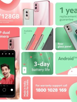 Nokia C32 Dual SIM 128GB ROM + 4GB RAM Factory Unlocked 4G/LTE Smartphone (Charcoal) - International Version