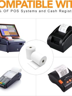 Zunnic, 57x40mm Clear Printing Image POS ATM Machine Thermal Cash Paper Rolls compatible with Mada Machine 20 Rolls in (one Pack)