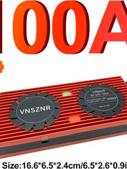 VNSZNR LiFePO4 BMS 8S 100A 24V PCB Protection Board with Balance Leads Wires, 3.2V Battery Protection BMS for Battery Pack 12V