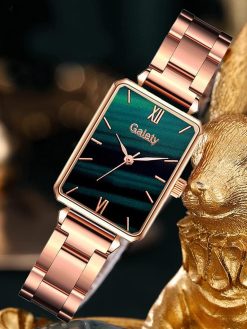 Womens Watch Gifts Set with Bracelet Rose Gold for Lady Female Elegant Luxury Wrist Watches Ladies Stylish Bracelet Watches