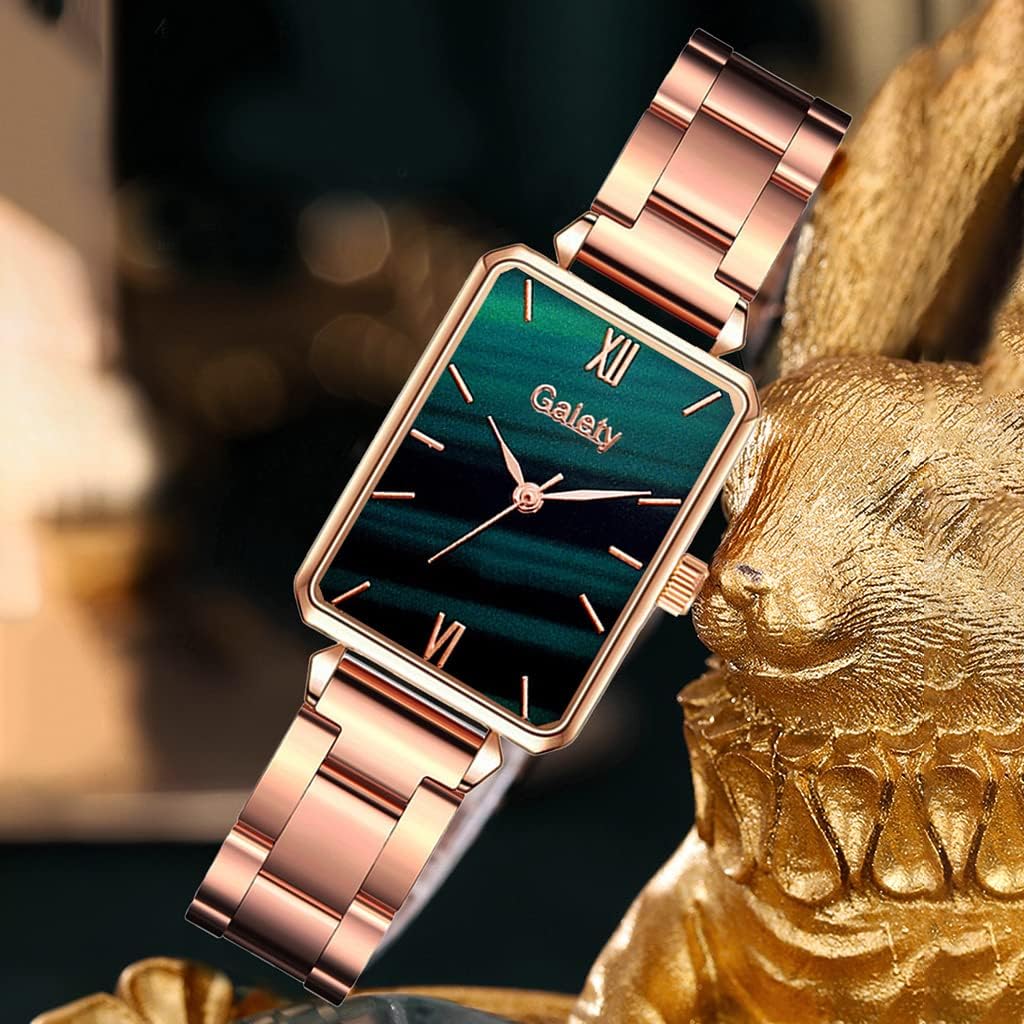 Womens Watch Gifts Set with Bracelet Rose Gold for Lady Female Elegant Luxury Wrist Watches Ladies Stylish Bracelet Watches