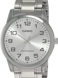 Casio Men's White Dial Stainless Steel Band Watch - Mtp-V001D-7B
