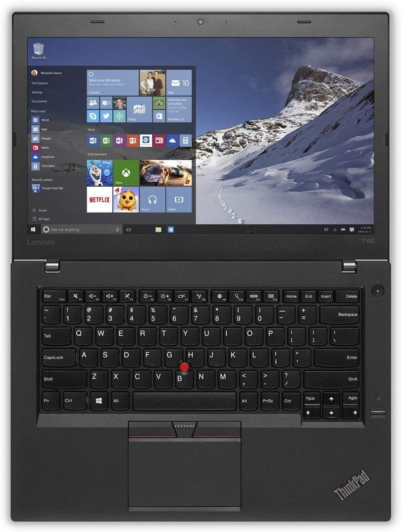 Lenovo ThinkPad T460 14in Notebook - Black, Intel Core i5-6200U 2.3 GHz,8 GB DDR4 RAM,256 GB SSD, Intel HD Graphics 520, Windows 10 Pro (Renewed)