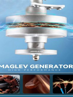 12V 24V 48V 220V 10000W Vertical Wind Power Turbine Generator Kit with Charge Controller for Home Factory Use (White)