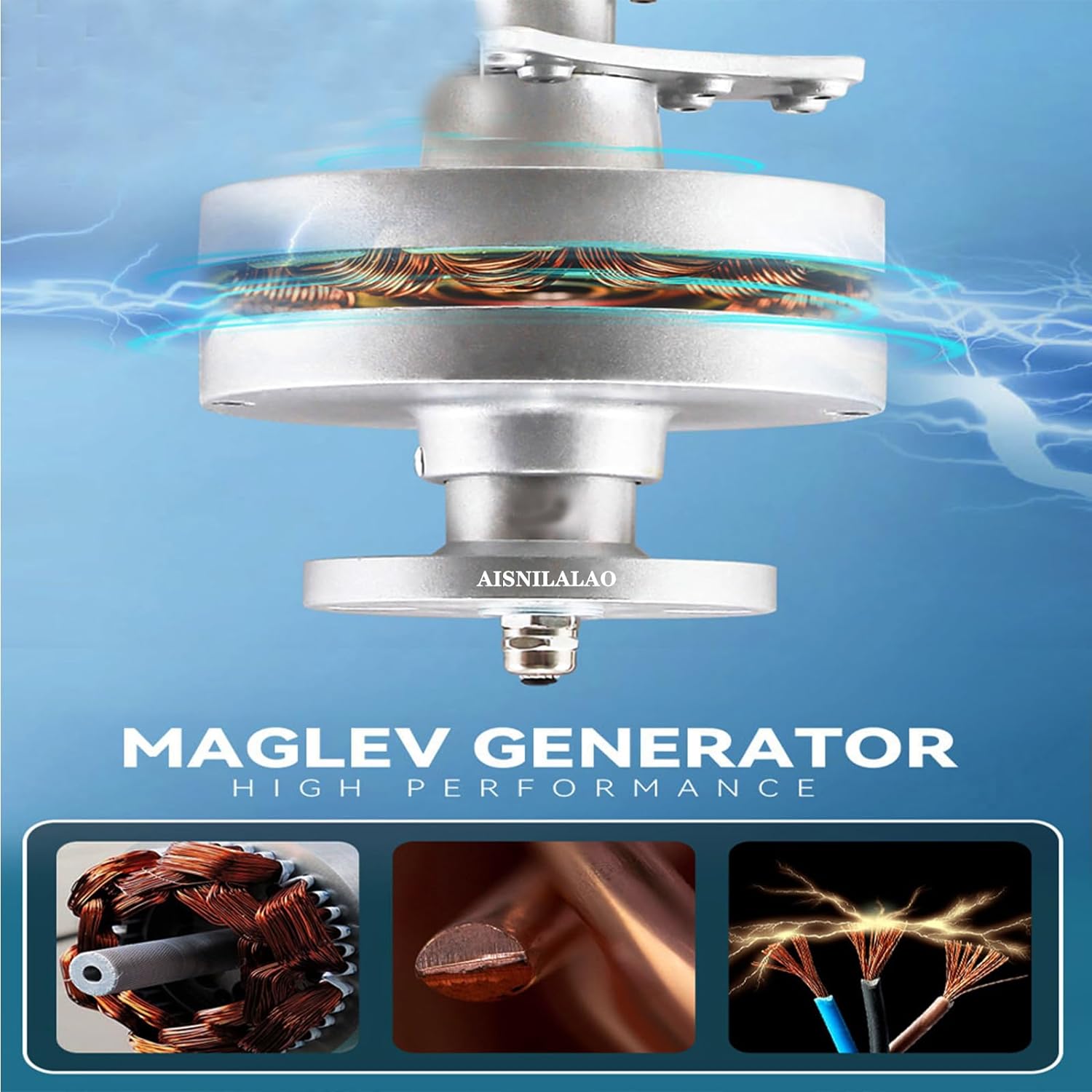 12V 24V 48V 220V 10000W Vertical Wind Power Turbine Generator Kit with Charge Controller for Home Factory Use (White)