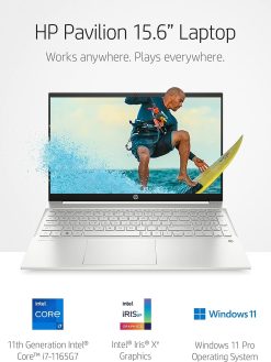 HP Pavilion 15 Laptop, 11th Gen Intel Core i7-1165G7 Processor, 16 GB RAM, 512 GB SSD Storage, Full HD IPS micro-edge Display, Windows 11 Pro, Compact Design, Long Battery Life (15-eg0025nr, 2021)