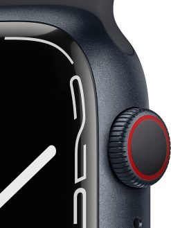 Apple Watch Series 7 (GPS +Cellular, 45mm) Smart watch - Midnight Aluminium Case with Midnight Sport Band - Regular. Fitness Tracker, Blood Oxygen & ECG Apps, Always-On Retina Display,Water Resistant