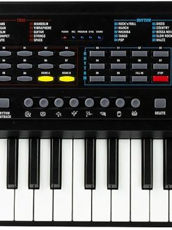 RockJam 49 Key Keyboard Piano with Power Supply, Sheet Music Stand, Piano Note Stickers & Simply Piano Lessons., Black