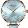 CURREN 9068 Brand Women Watch Fashion Flower Dial Quartz Ladies Leather Wristwatch Elegant Gift Lady Watche WITH ORIGNAL GIFT BOX