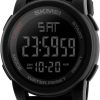 SKMEI Men's Digital Sports Wrist Watch LED Screen Large Face Electronics Military Watches Waterproof Alarm Stopwatch Back Light Outdoor Casual Black Watch - 1257
