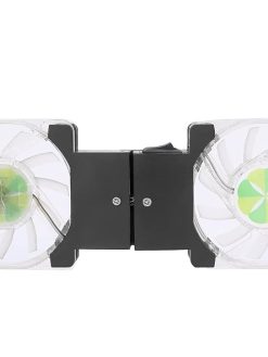 Laptop Cooling Pad, Portable Laptop Cooling Fan Stand, Folding Laptop Cooling Pad Double Fans LED Blue Light Notebook Computer Cooler(Black)