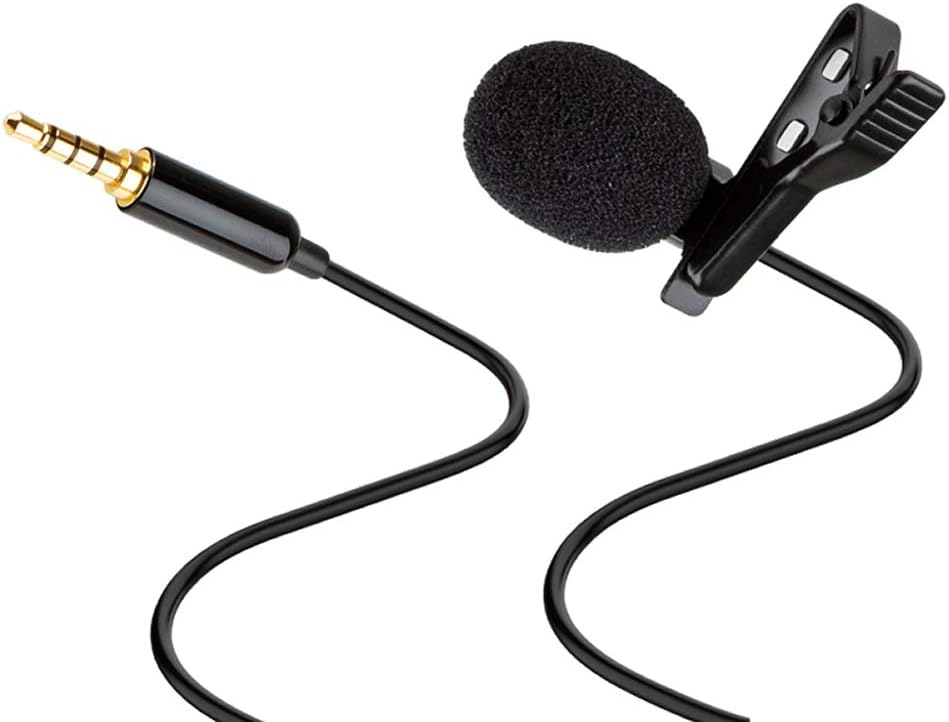 Lapel Microphone, Proffessional Omnidirectional Condenser Mic Compatible with iPhone Android Smartphone Video Recording Interview YouTube, Noise Cancelling Mic (Microphone Only)