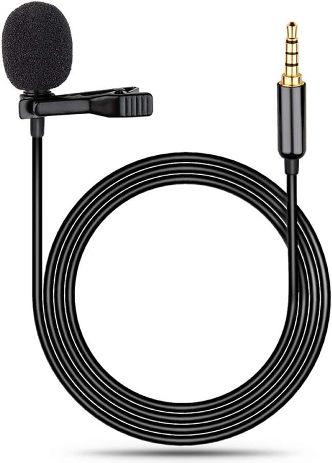 Lapel Microphone, Proffessional Omnidirectional Condenser Mic Compatible with iPhone Android Smartphone Video Recording Interview YouTube, Noise Cancelling Mic (Microphone Only)