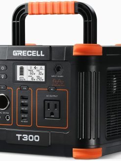 Grecell Portable 1000 W Power Station, 999 Wh Lithium Battery Solar Generator, 10 Ports Mobile Power Generator for Outdoor Use with AC/DC/USB, Solar Power Station for Camping and Emergencies (300 W)