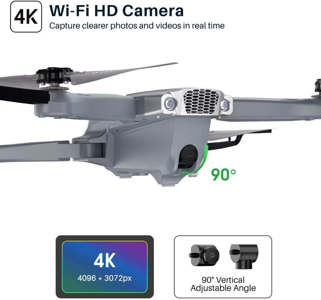 SYMA X500 4K Drone with UHD Camera for Adults, Easy GPS Quadcopter with 56mins Flight Time, Brush Motor, 5GHz FPV Transmission, 2 Batteries