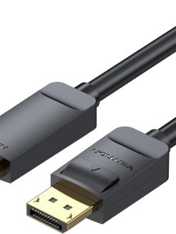 VENTION Cable, 4K@30Hz DP Male to HDMI Male Gold Plated HAG series for PC, Laptop, TV, Projectors, Monitors Gold-Plated (DP to HDMI 2.0, 1 Meter)