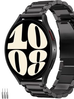 T Tersely Band Strap for Samsung Galaxy Watch 6/6 Classic,Watch 5 Pro/Watch 5/4 (44mm/40mm)/ Watch 3 41mm, 20mm Stainless Steel Metal Replacement Bands for Active 2/1