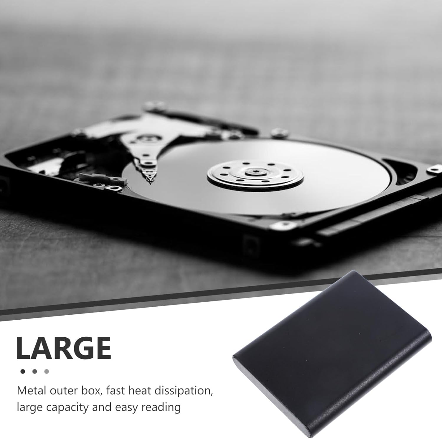Gatuida 1TB Portable External SSD Mobile Hard Drive Mini Expansion Hard Disk Portable External Solid State Drives for PC Laptop Black 1