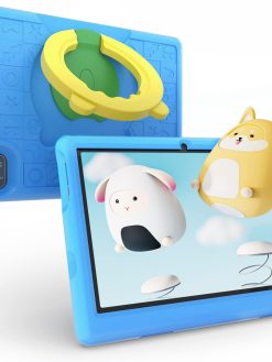 Kids Tablet 10.1" HD Touchscreen Eye Protection LCD Android 12 Tablets for Kid Quad Core Processor 5000mAh Battery WiFi Bluetooth Dual Cameras Shockproof Case (Blue)