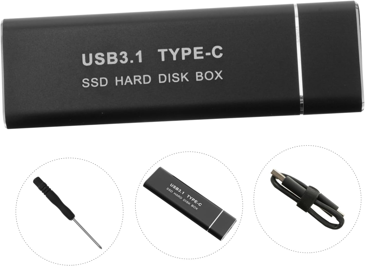 Generic 1pc Mobile Hard Disk Box Solid State Hard Drive Wireless External Hard Drive Wireless Hard Drive 2 Tb SSD External Hard Disk USB 3.1 Hard Disk Box Portable Enclosure Black 2tb USB