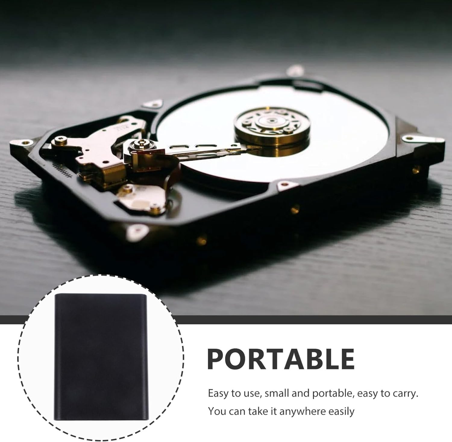 Gatuida 1TB Portable External SSD Mobile Hard Drive Mini Expansion Hard Disk Portable External Solid State Drives for PC Laptop Black 1