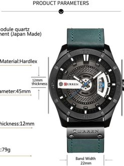 Men's Military Sports Business Casual Fashion Watches Date Quartz Watch Casual Leather Men's Wrist Watches 8301