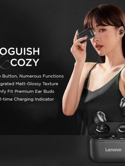 Lenovo True Wireless Stereo In-Ear Earphone HT18 (Black)