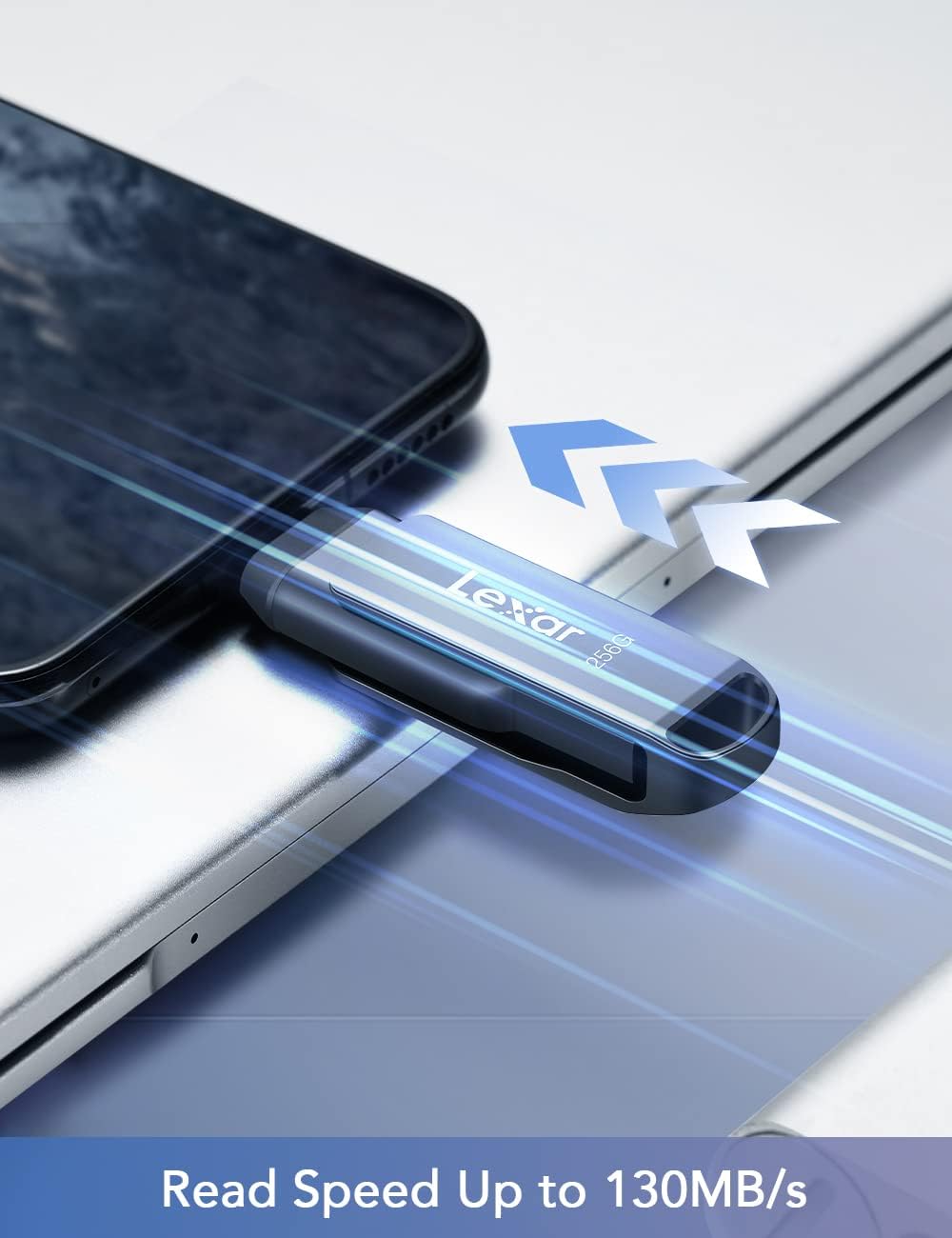 Lexar 128GB USB 3.1 Flash Drive, USB-A & USB C USB Stick up to 130MB/s Read, Type-C Thumb Drive Swivel Design, Jump Drive for USB3.0/USB2.0, Memory Stick for Android Device/Tablet/Laptop/PC/Phone