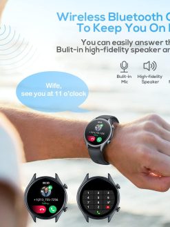 Smart Watch for Men Fitness Tracker: (Answer/Make Call) IP68 Waterproof Smartwatch for Android iOS Phone Sport Running Digital Watches with Heart Rate Blood Pressure Sleep Monitor Step Counter Round