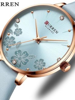 CURREN 9068 Brand Women Watch Fashion Flower Dial Quartz Ladies Leather Wristwatch Elegant Gift Lady Watche WITH ORIGNAL GIFT BOX