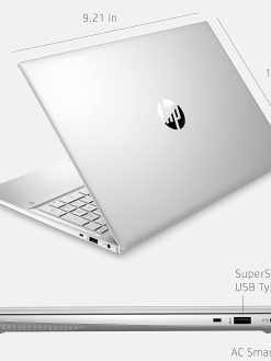 HP 2023 Pavilion 15 15.6" FHD Business Laptop, 12th Gen Intel 10 Cores i7-1255U, 64GB DDR4 RAM, 1TB PCIe SSD, WiFi 6, Bluetooth 5.2, Webcam, Natural Silver, Windows 11 Pro, USB 3.0 Extension Cable