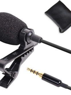 Lapel Microphone, Proffessional Omnidirectional Condenser Mic Compatible with iPhone Android Smartphone Video Recording Interview YouTube, Noise Cancelling Mic (Microphone Only)