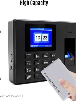 Eacam Time Attendance Machine Intelligent Fingerprint/Password Attendance with Display Screen Time Clock Support Employee Checking-in Recorder Reader Access Control Attendance Machine
