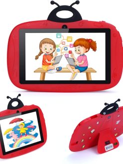 7 Inch Tablets For Kids,Android 12 4GB ROM+64GB Storage Expandable,Dual Cameras,Iwawa Pre-installed Smart Small Kids Tablets For Girls Boys Educational
