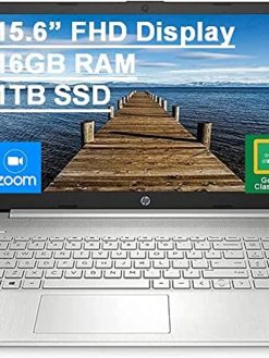 HP 2022 15.6" FHD Laptop Computer, 11th Gen Intel Core i5-1135G7(Beats Intel i7-1065G7), 16GB RAM, 1TB PCIe SSD, Intel Iris X Graphics, HD Webcam, HDMI, Bluetooth, Win10, Silver, 32GB USB Card
