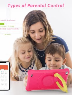 AEEZO Kids Tablet 7 inch WiFi Android 10 Tablet PC FHD 1920x1200 IPS Screen, 2GB RAM 32GB ROM, Parental Control Tablet (Pink) (New Pink)